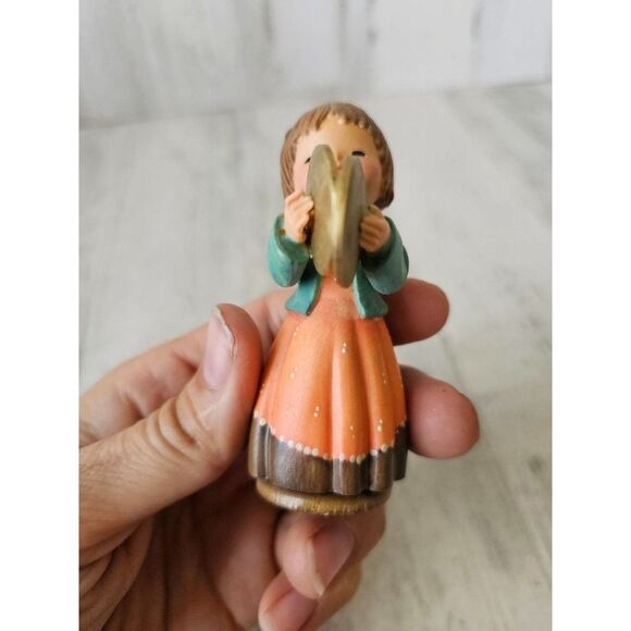 Anri girl cymbal band‎ wooden drums vintage Victorian pink figurine - Picture 8 of 8